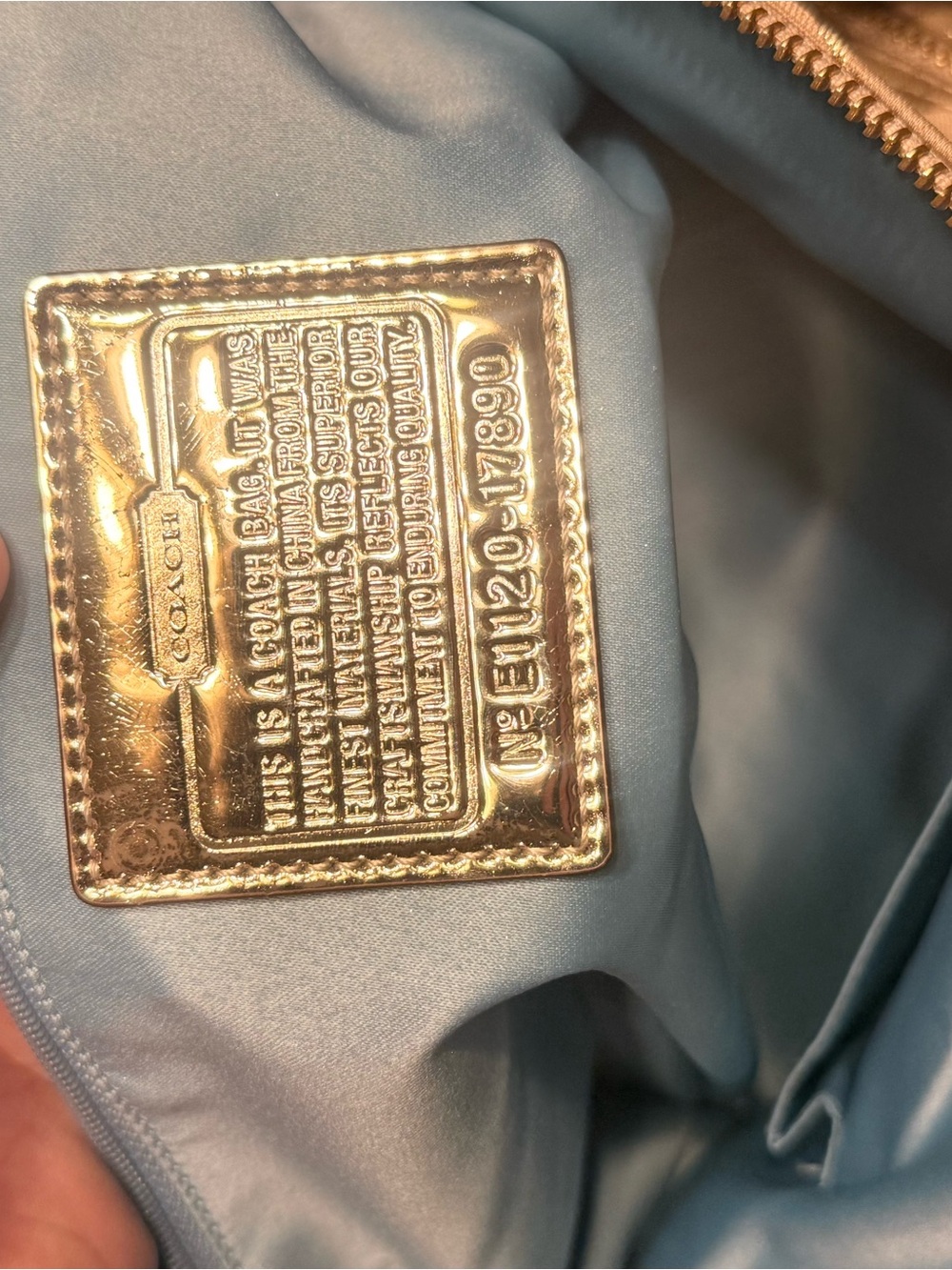 Coach Metallic Champagne Signature Tote - Picture 6 of 7